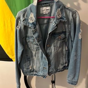 distressed jean jacket